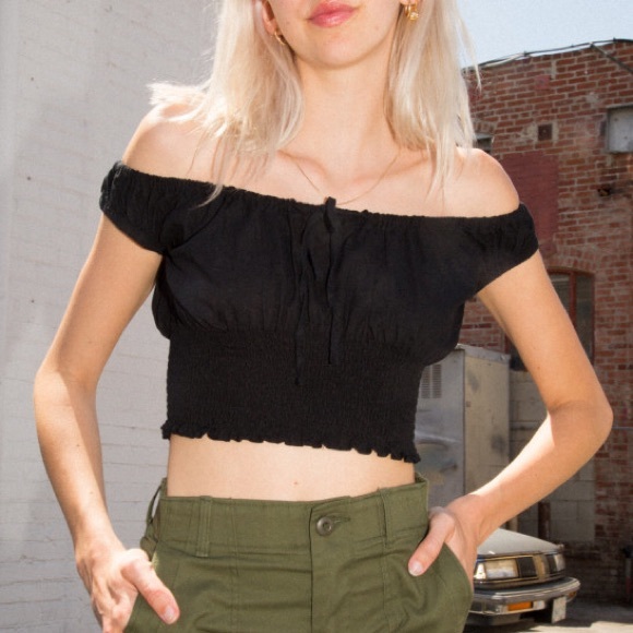 Brandy Melville Tops - Brandy Melville Black Off Shoulder Top